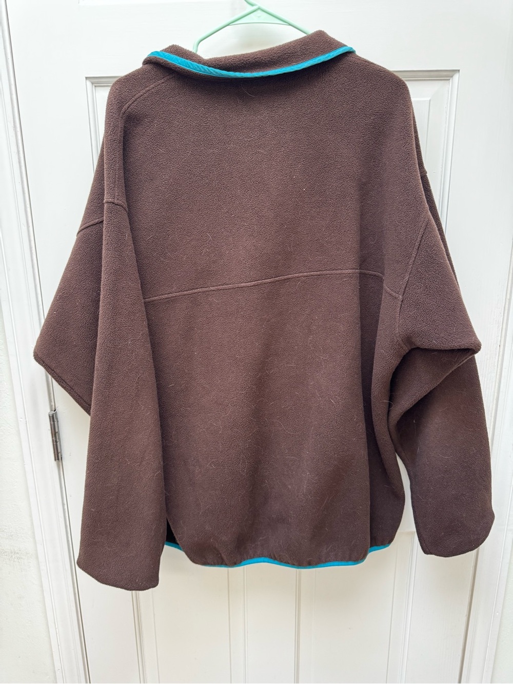 Vintage Patagonia Synchilla Snap-T Brown Fleece Pullover with Teal Trim - Picture 3 of 4